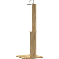 vidaXL Buitendouche 217 cm Massief Acacia Hout en Roestvrijstaal Wit