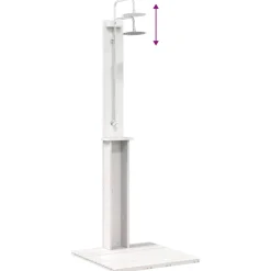 vidaXL Buitendouche 206 cm Massief grenenhout en roestvrij staal Wit
