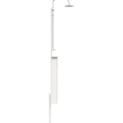 vidaXL Buitendouche 246 cm Massief grenenhout en roestvrij staal Wit