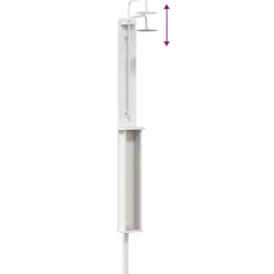 vidaXL Buitendouche 246 cm Massief grenenhout en roestvrij staal Wit