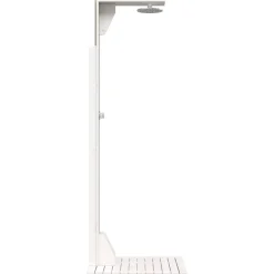 vidaXL Buitendouche 214,5 cm Massief grenenhout en roestvrij staal Wit