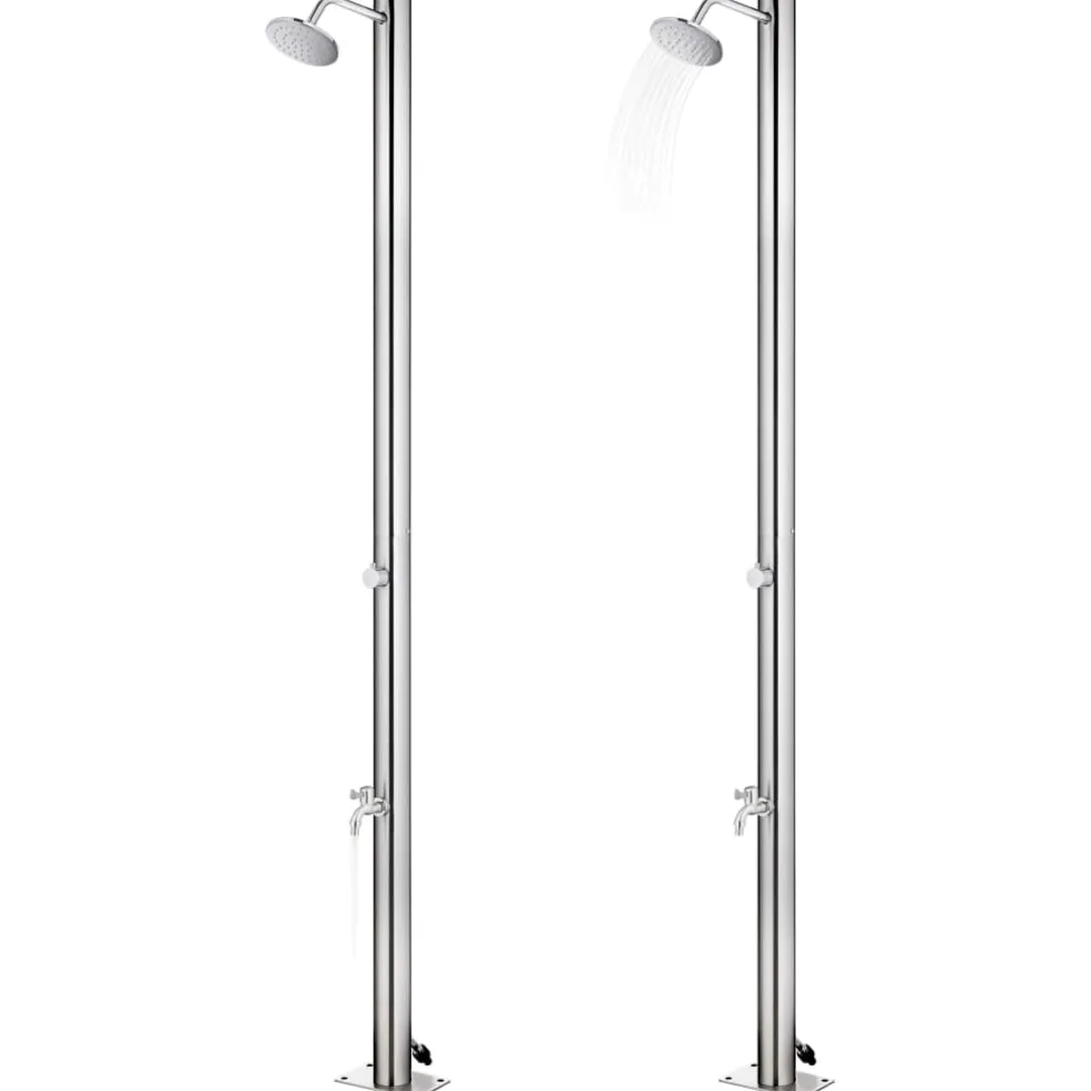 vidaXL Buitendouche 215 cm roestvrij staal