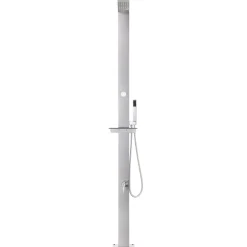 vidaXL Buitendouche met grijze basis 225 cm roestvrij staal