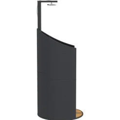 vidaXL Buitendouche 100x100x241,5 cm poly rattan en acaciahout zwart