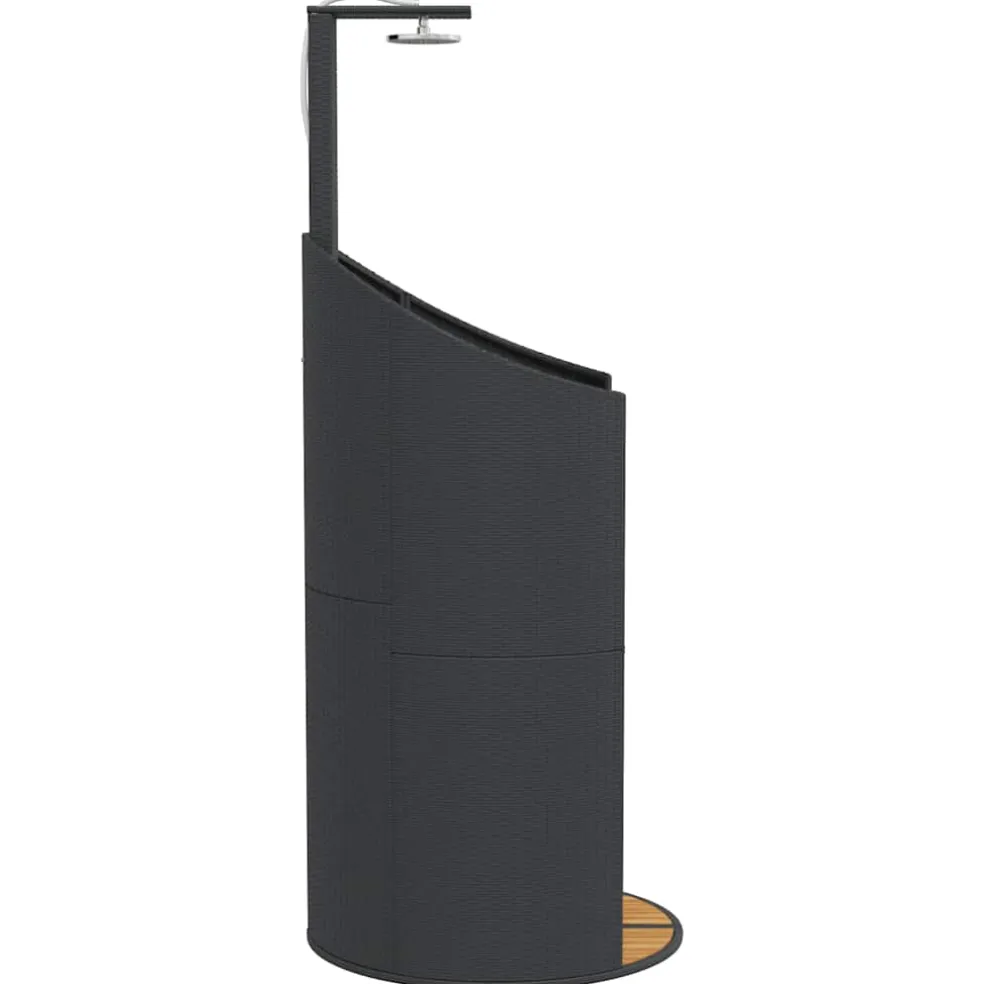 vidaXL Buitendouche 100x100x241,5 cm poly rattan en acaciahout zwart