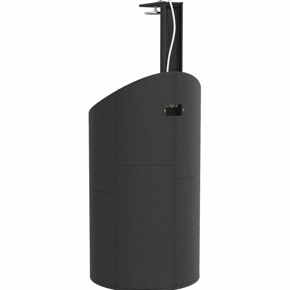 vidaXL Buitendouche 100x100x241,5 cm poly rattan en acaciahout zwart