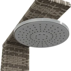 vidaXL Buitendouche 50x55x224 cm poly rattan en acaciahout grijs