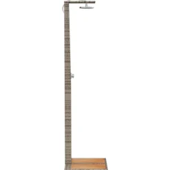 vidaXL Buitendouche 50x55x224 cm poly rattan en acaciahout grijs