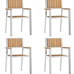 vidaXL Buiten eettafelset 5 st 150 x 90 x 75 cm