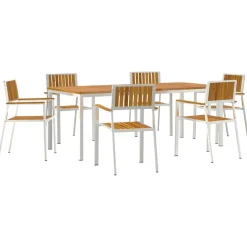 vidaXL Buiten eettafelset 7 st 200 x 90 x 75 cm