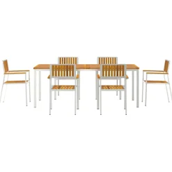 vidaXL Buiten eettafelset 7 st 200 x 90 x 75 cm