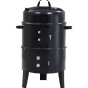 vidaXL Buiten Grill Ø 40 x 80 cm Staal Zwart