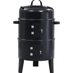 vidaXL Buiten Grill Ø 40 x 80 cm Staal Zwart