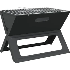 vidaXL Buiten Grill 46 x 31 x 31 cm Staal Zwart
