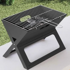 vidaXL Buiten Grill 46 x 31 x 31 cm Staal Zwart