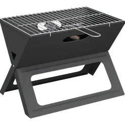 vidaXL Buiten Grill 46 x 31 x 31 cm Staal Zwart