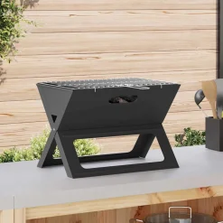 vidaXL Buiten Grill 46 x 31 x 31 cm Staal Zwart