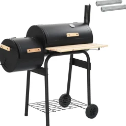 vidaXL Buiten Grill 104 x 58 x 114 cm Staal Zwart