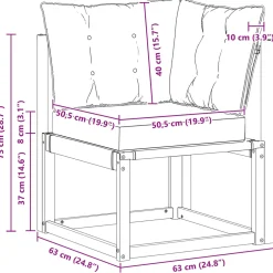 vidaXL Buiten Hoek Sofa Massief acaciahout en Textilene Stof Naturel