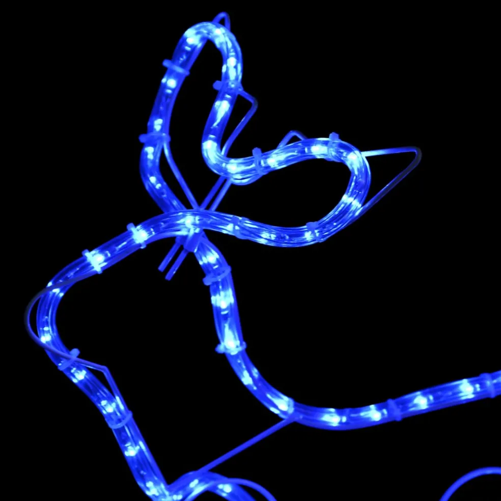 vidaXL Buitenkerstversiering rendier en slee 576 LED's