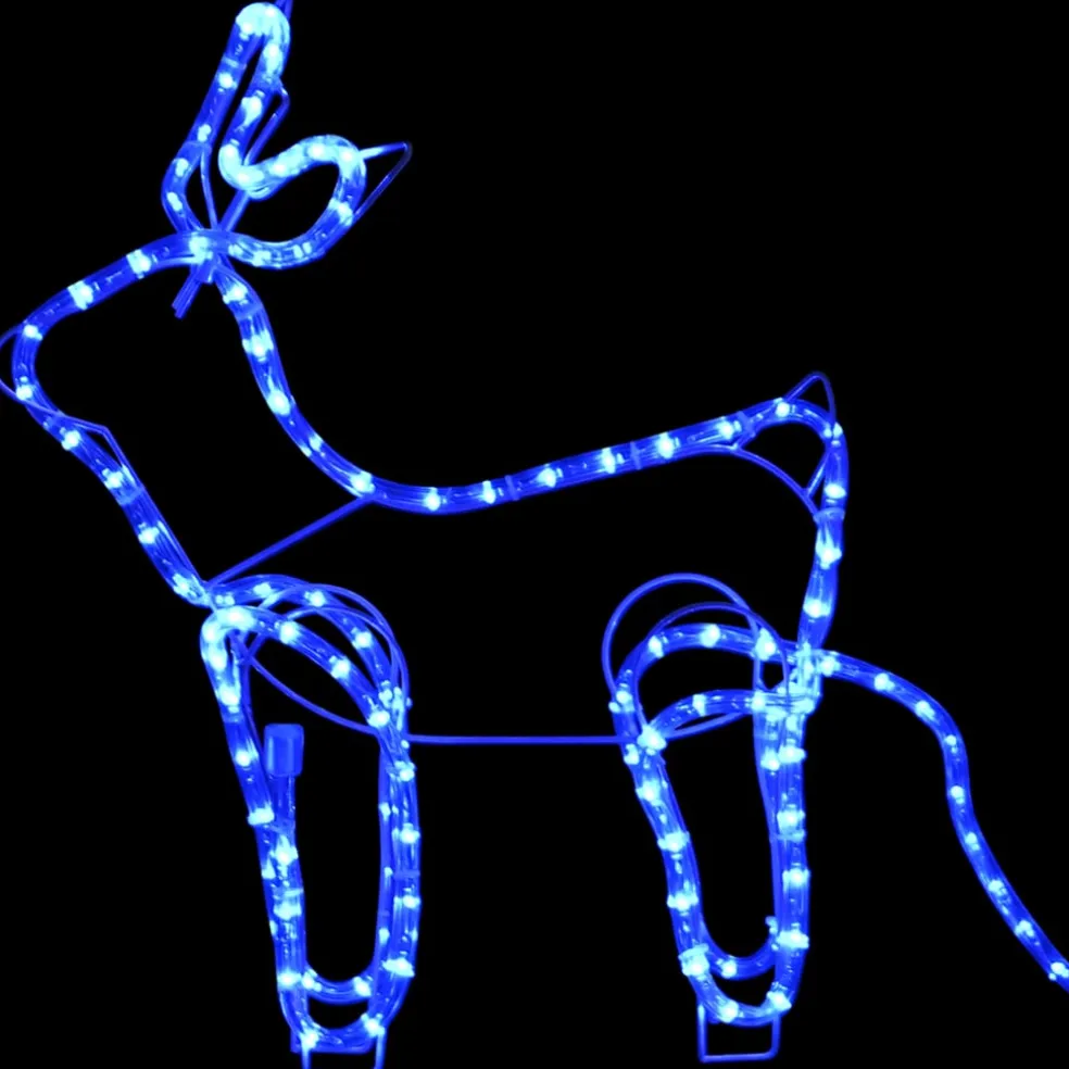 vidaXL Buitenkerstversiering rendier en slee 576 LED's