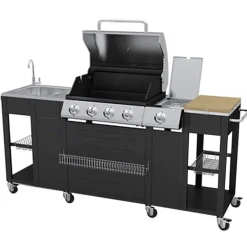 vidaXL Buitenkeuken met barbecue Montana 4 branders