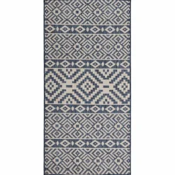 vidaXL Buitenkleed met patroon platgeweven 80x150 cm blauw
