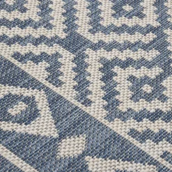vidaXL Buitenkleed met patroon platgeweven 80x150 cm blauw