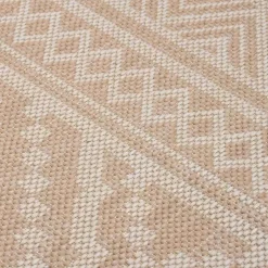 vidaXL Buitenkleed met patroon platgeweven 80x150 cm bruin