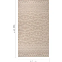 vidaXL Buitenkleed met patroon platgeweven 80x150 cm bruin