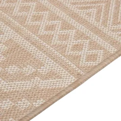 vidaXL Buitenkleed met patroon platgeweven 80x150 cm bruin