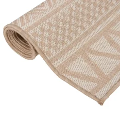 vidaXL Buitenkleed met patroon platgeweven 80x150 cm bruin