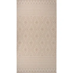 vidaXL Buitenkleed met patroon platgeweven 80x150 cm bruin