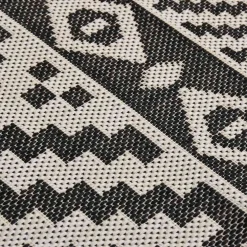 vidaXL Buitenkleed met patroon platgeweven 80x150 cm zwart
