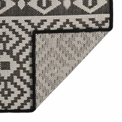 vidaXL Buitenkleed met patroon platgeweven 80x150 cm zwart