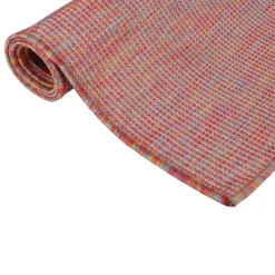 vidaXL Buitenkleed platgeweven 80x150 cm rood