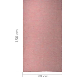 vidaXL Buitenkleed platgeweven 80x150 cm rood