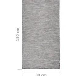 vidaXL Buitenkleed platgeweven 80x150 cm bruin en blauw