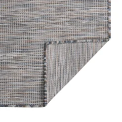 vidaXL Buitenkleed platgeweven 80x150 cm bruin en blauw