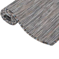 vidaXL Buitenkleed platgeweven 80x150 cm bruin en blauw
