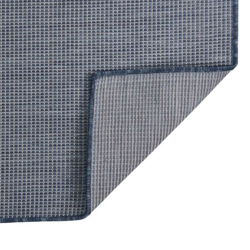 vidaXL Buitenkleed platgeweven 80x150 cm blauw