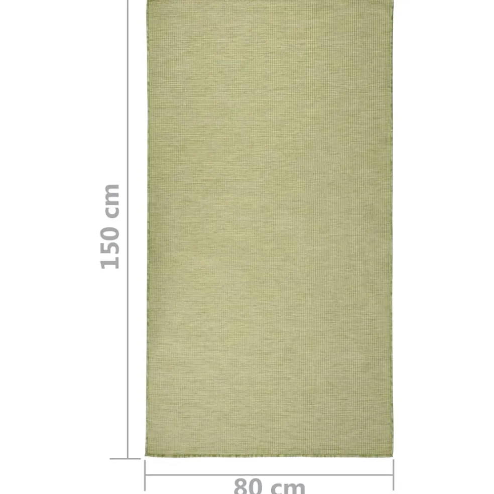 vidaXL Buitenkleed platgeweven 80x150 cm groen