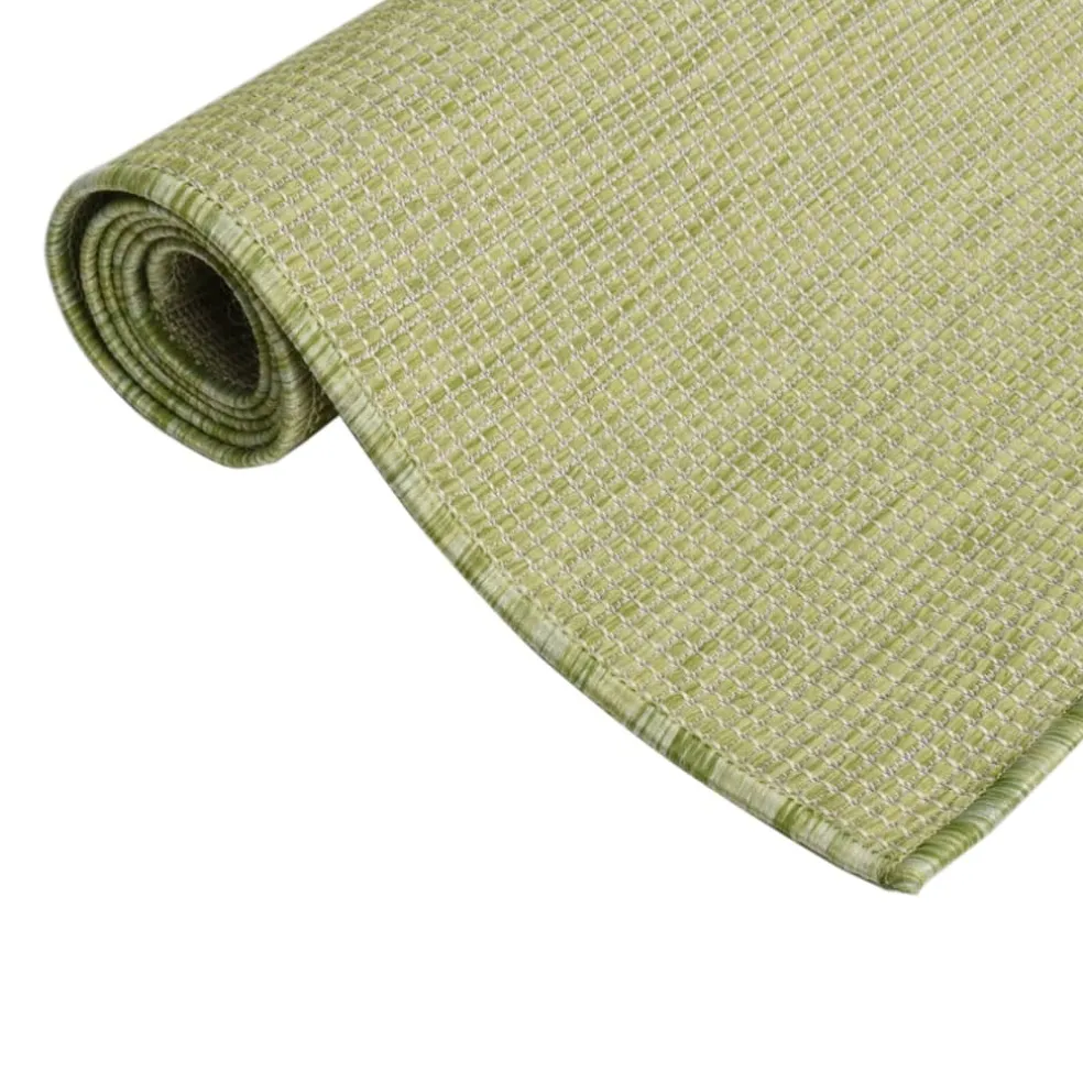vidaXL Buitenkleed platgeweven 80x150 cm groen