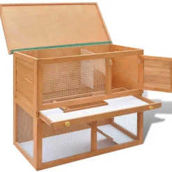vidaXL Buitenkonijnenhok voor kleine huisdieren, 1 deur, hout