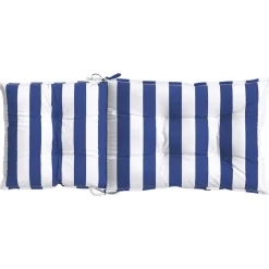 vidaXL Buiten Kussen 2 st Stof Blauw en Wit 120 x 50 x 7 cm