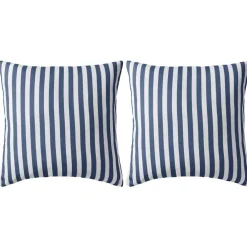 vidaXL Buitenkussens 45x45 cm gestreept marineblauw 2 st