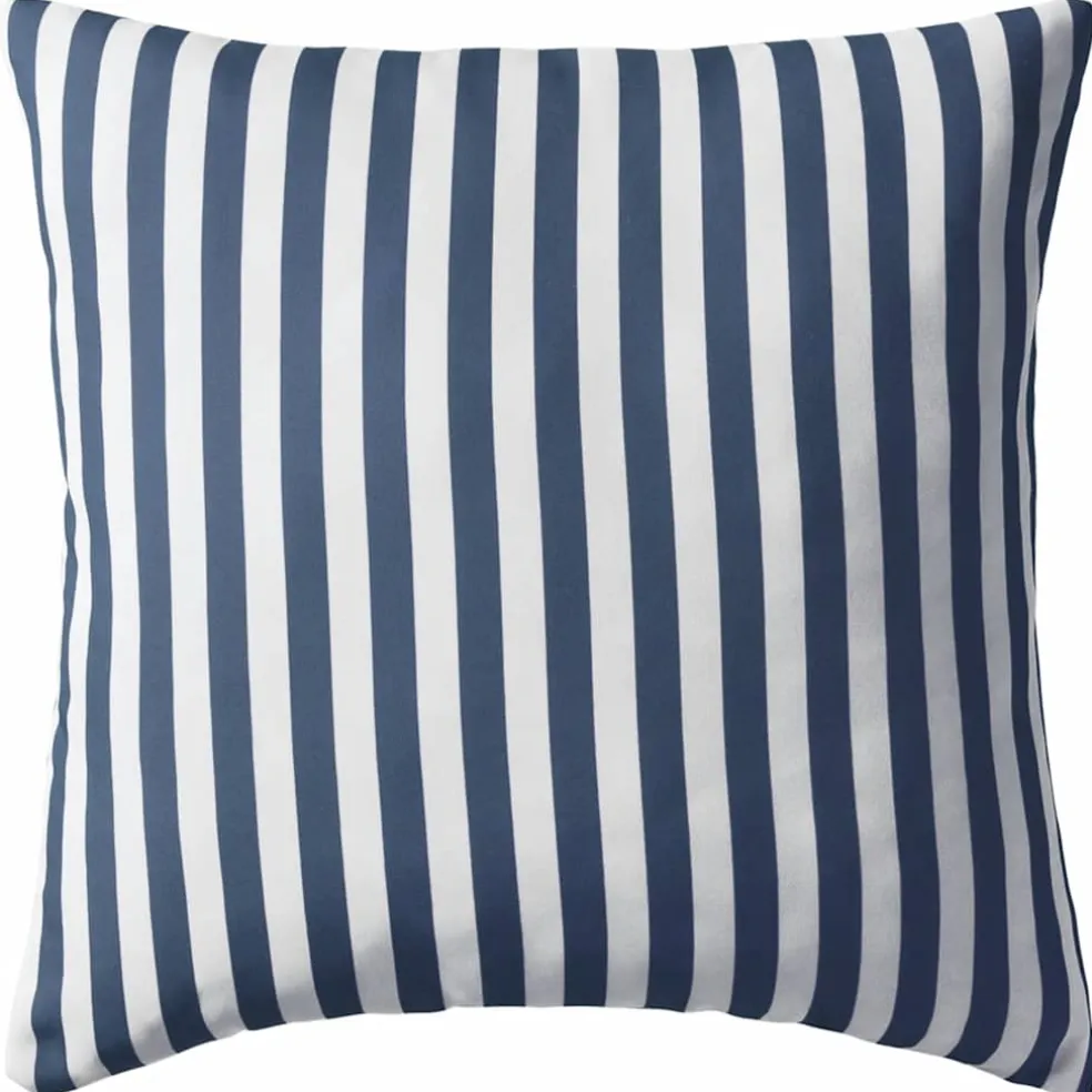 vidaXL Buitenkussens 45x45 cm gestreept marineblauw 2 st
