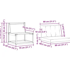 vidaXL Buiten Midden Sofa Massief Acaciahout Naturel