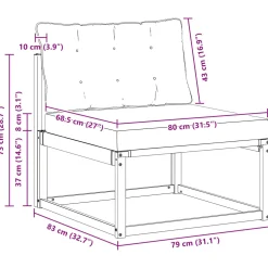 vidaXL Buiten Midden Sofa Massief Acaciahout Naturel