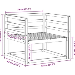 vidaXL Buiten Midden Sofa Massief Acaciahout Wit